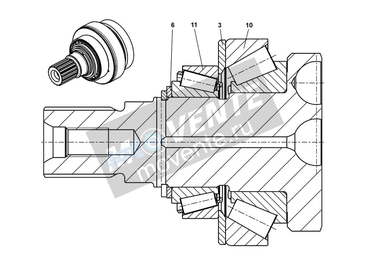Роликоподшипник конический 10027886 Liebherr