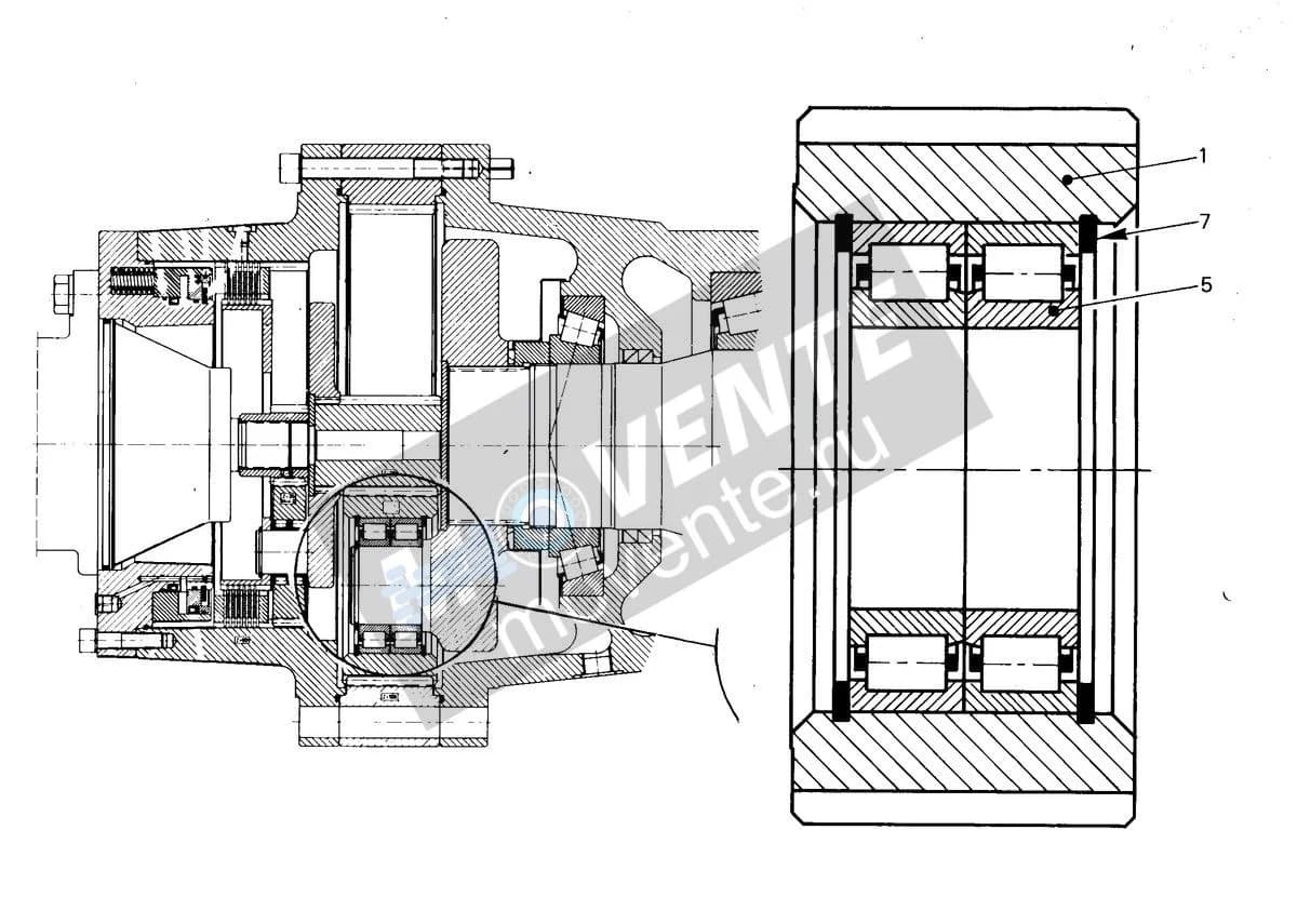 Роликоподшипник с цилиндрическими роликами 746412901 Liebherr