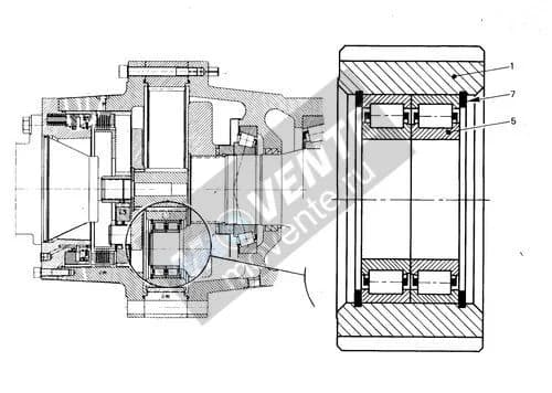 Роликоподшипник с цилиндрическими роликами 746412901 Liebherr