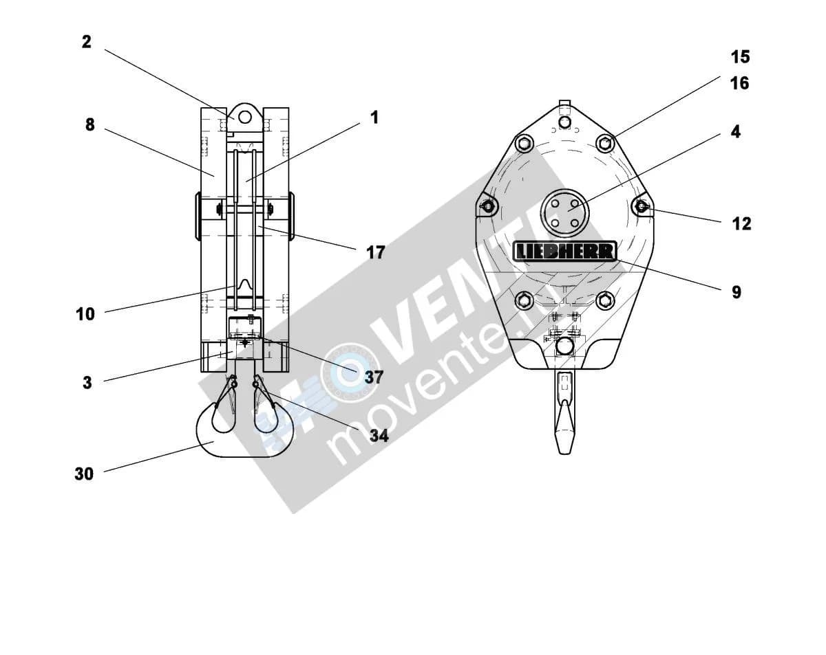 Подшипник с цилиндрическими роликами 10029576 Liebherr