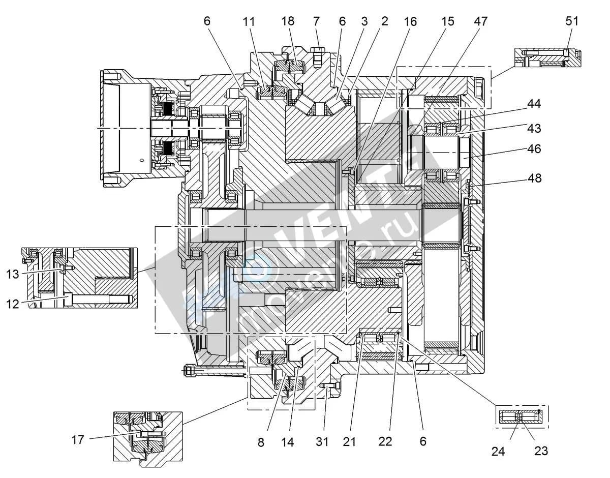 Роликоподшипник с цилиндрическими роликами 746412701 Liebherr