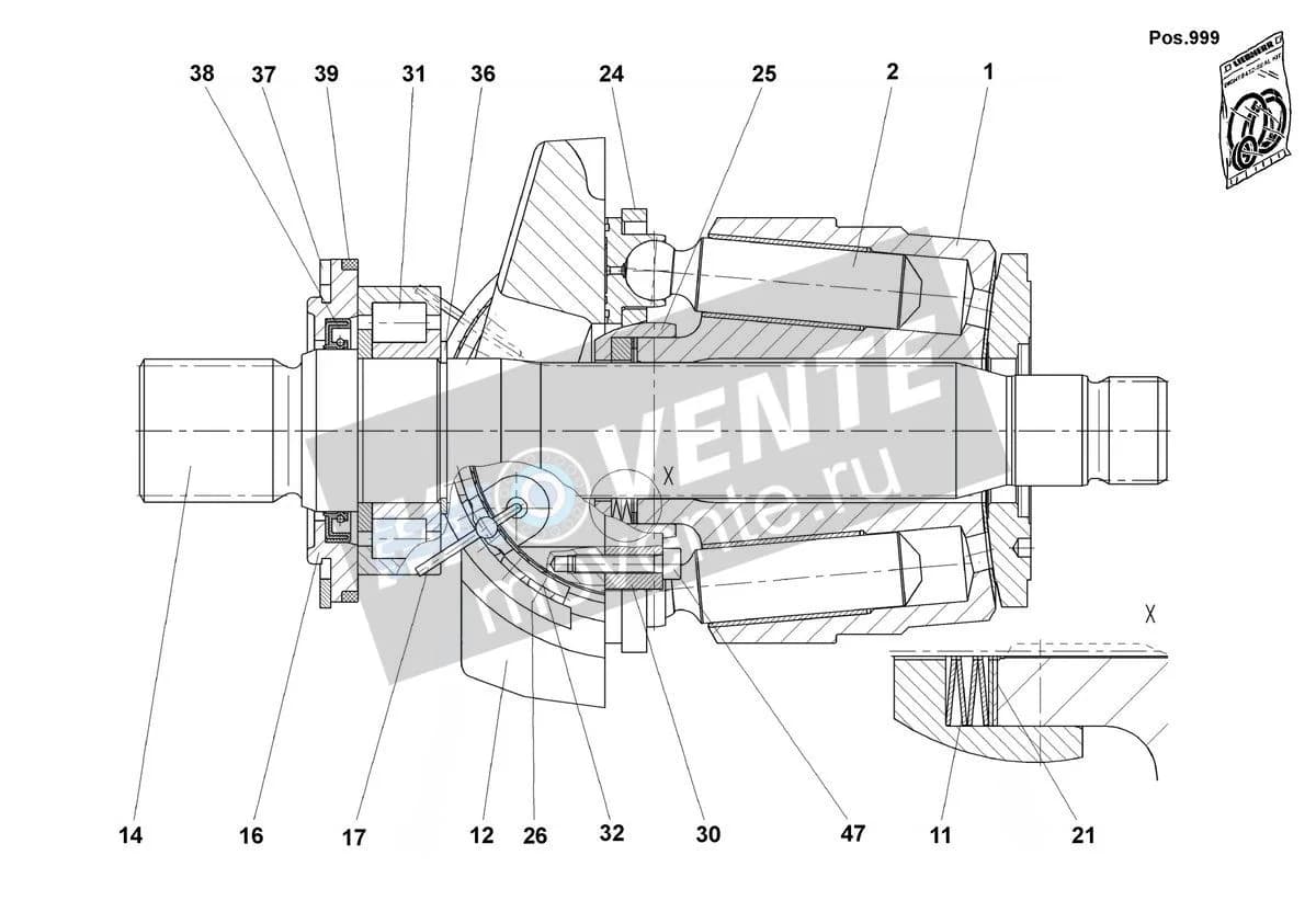 Роликоподшипник с цилиндрическими роликами 571900108 Liebherr
