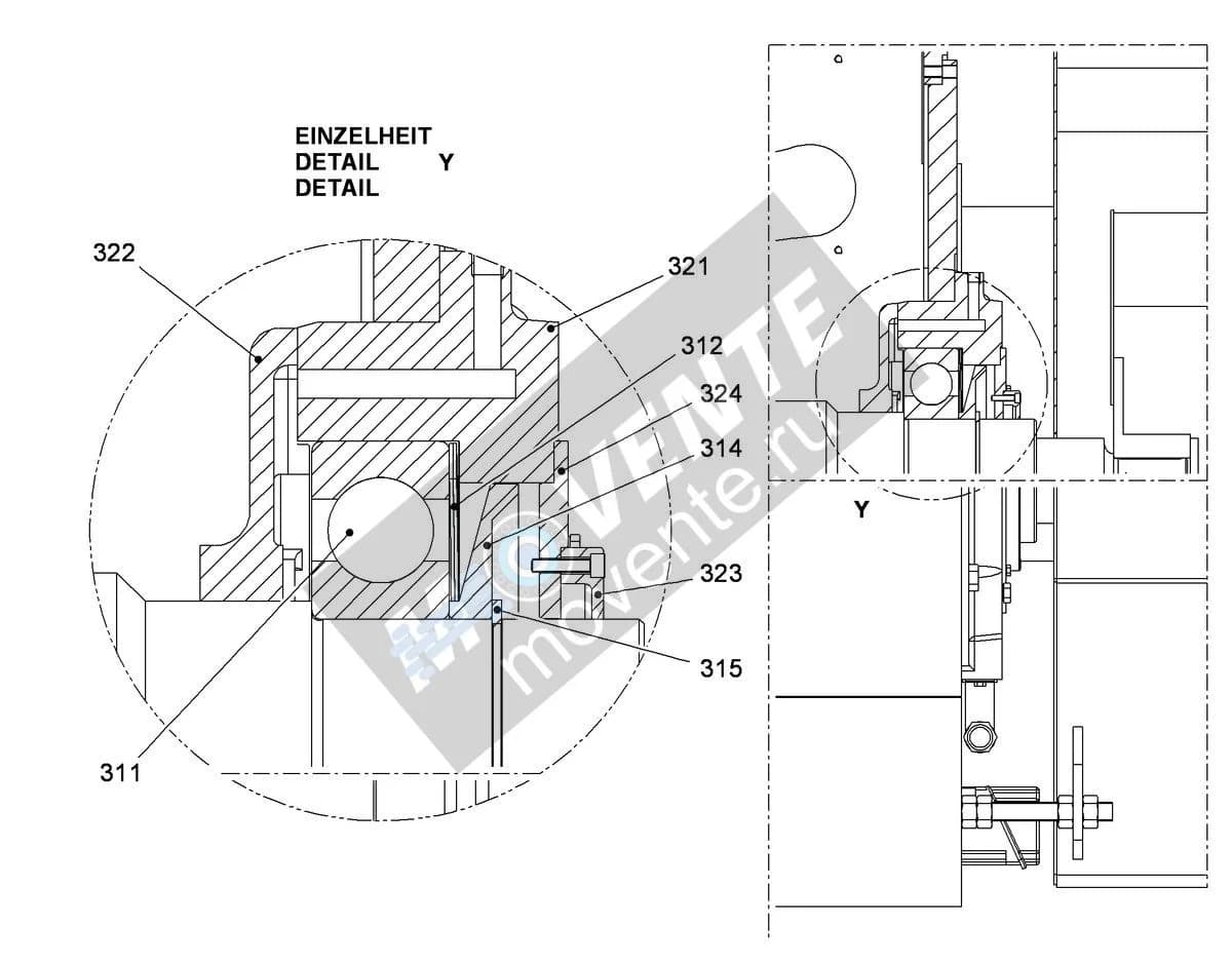 Шарикоподшипник радиальный 10291904 Liebherr