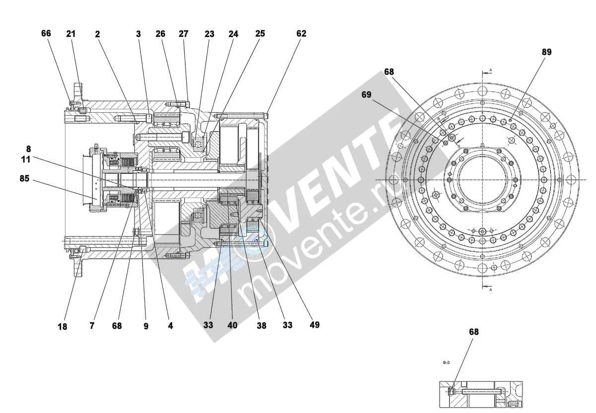 Шарикоподшипник радиальный 10168662 Liebherr