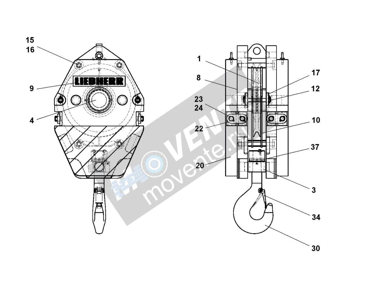 Подшипник качения 10500434 Liebherr