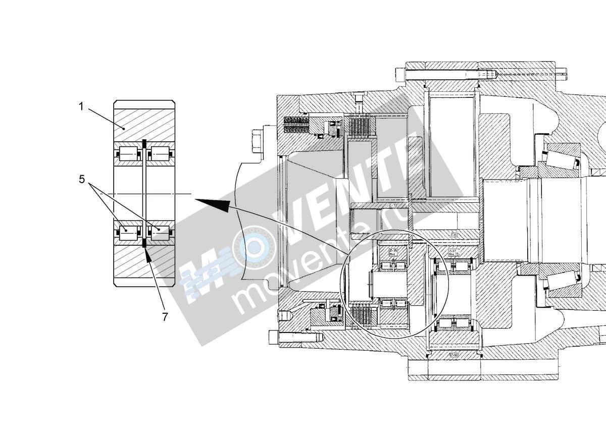 Роликоподшипник с цилиндрическими роликами 746410401 Liebherr
