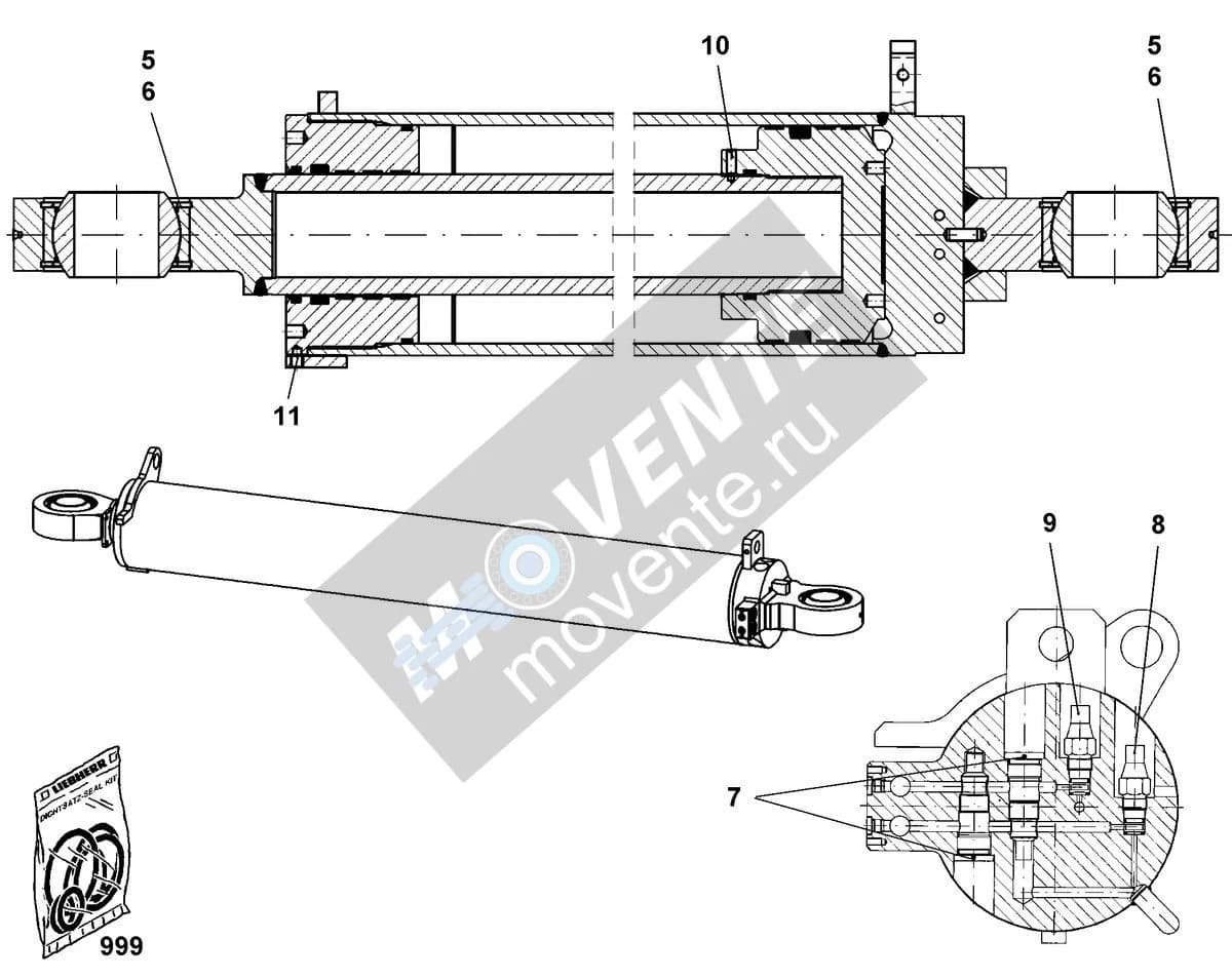 Подшипник шарнира 746918108 Liebherr