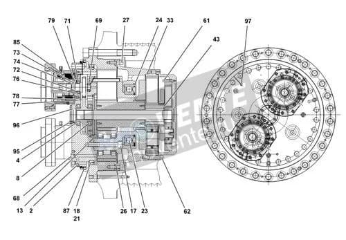 Роликоподшипник с цилиндрическими роликами 746311101 Liebherr