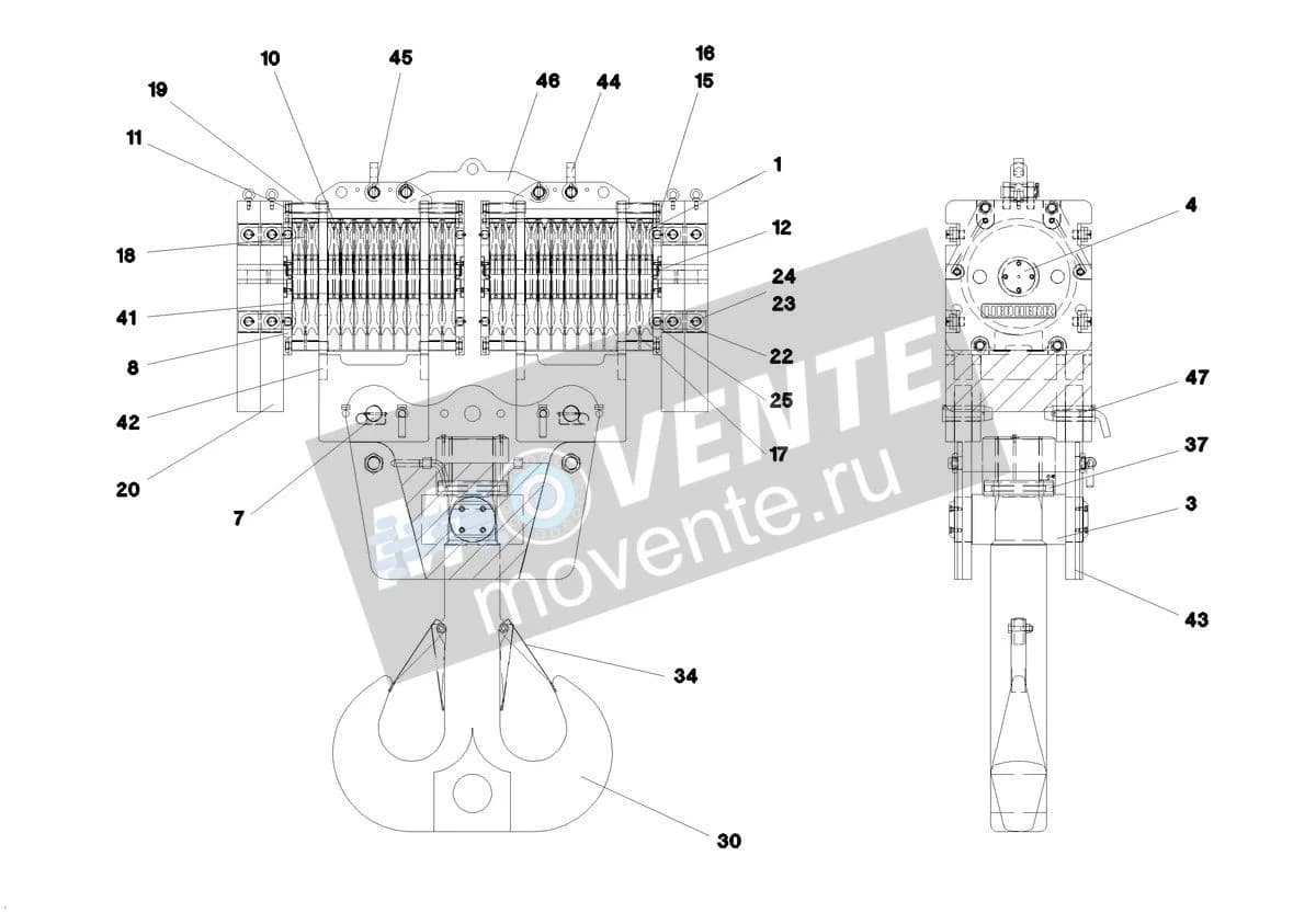 Подшипник с цилиндрическими роликами 746280008 Liebherr