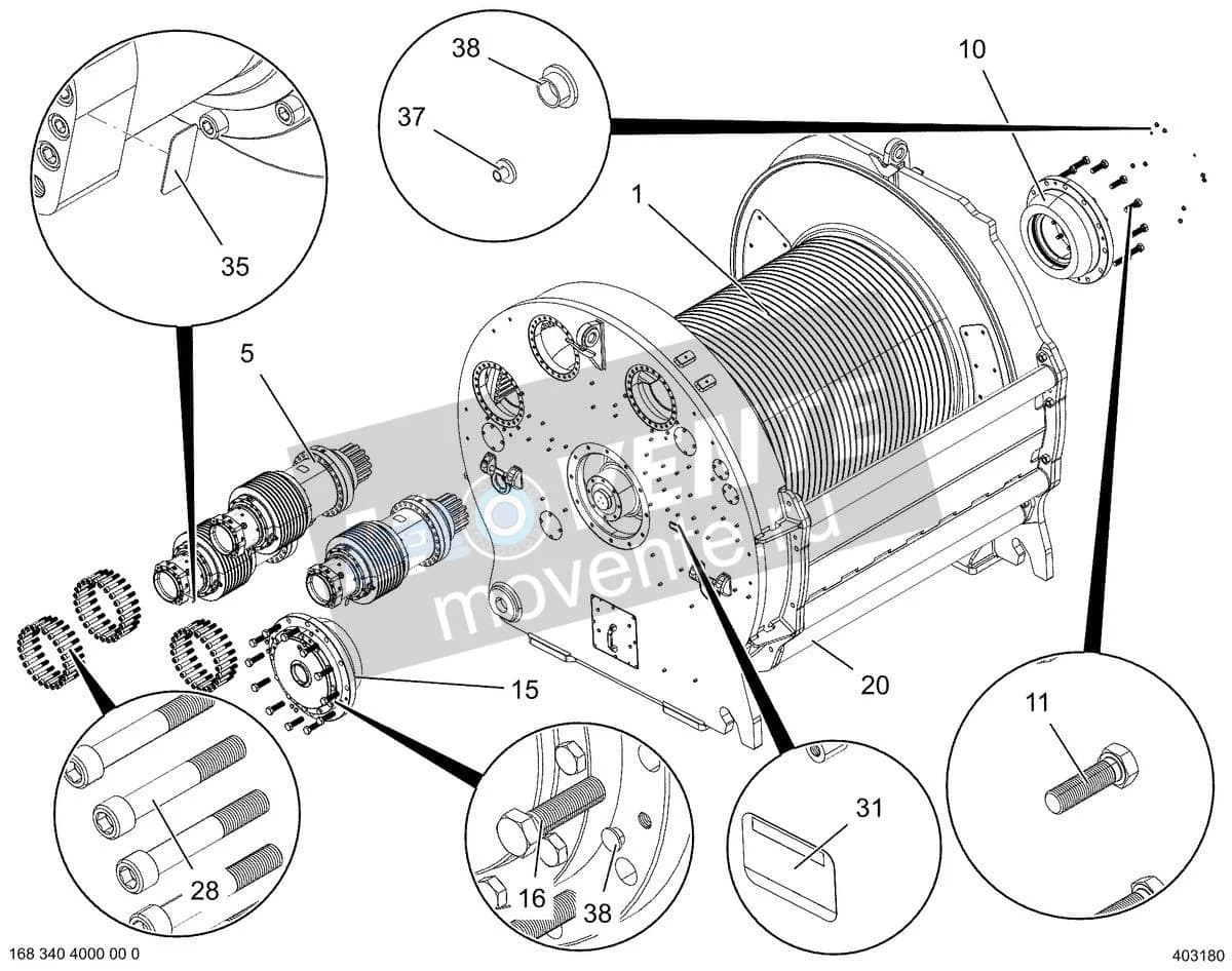 Подшипник барабана 90004967 Liebherr