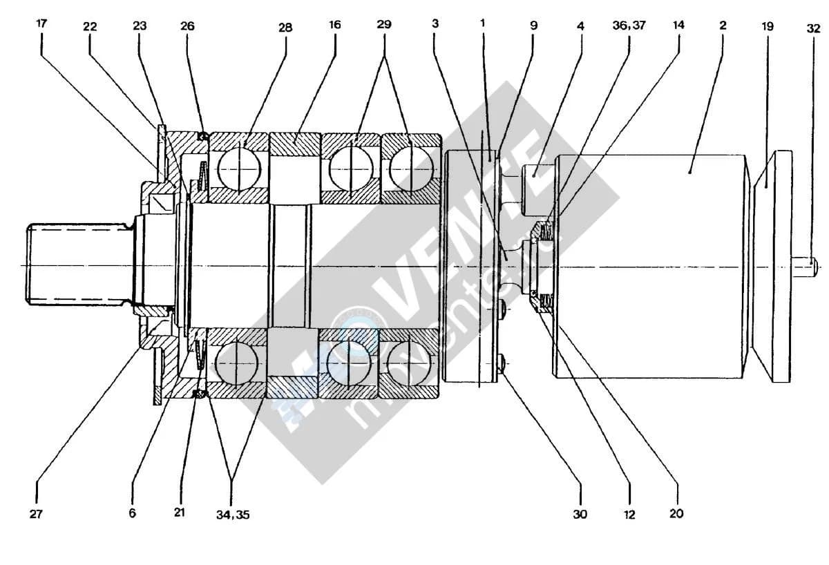 Шарикоподшипник радиально-упорный 514527808 Liebherr