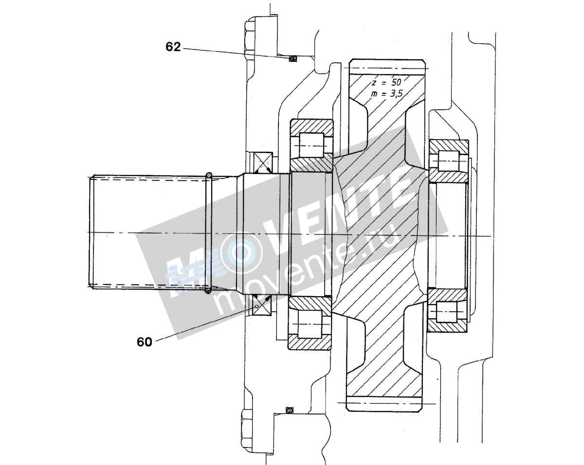 Роликоподшипник с цилиндрическими роликами 4980228 Liebherr