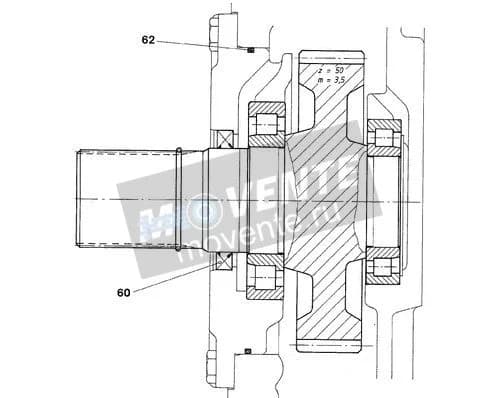 Роликоподшипник с цилиндрическими роликами 4980224 Liebherr