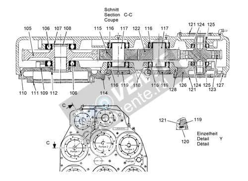 Роликоподшипник с цилиндрическими роликами 4902021 Liebherr