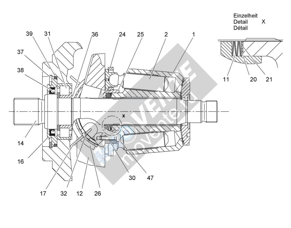 Роликоподшипник с цилиндрическими роликами 7372233 Liebherr