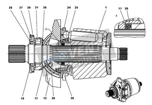 Роликоподшипник с цилиндрическими роликами 7369936 Liebherr