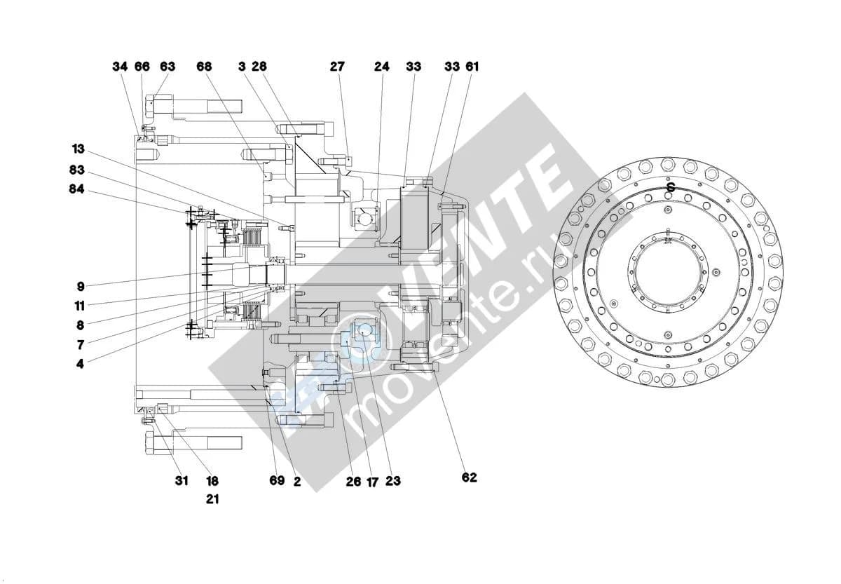 Шарикоподшипник радиальный 745123801 Liebherr