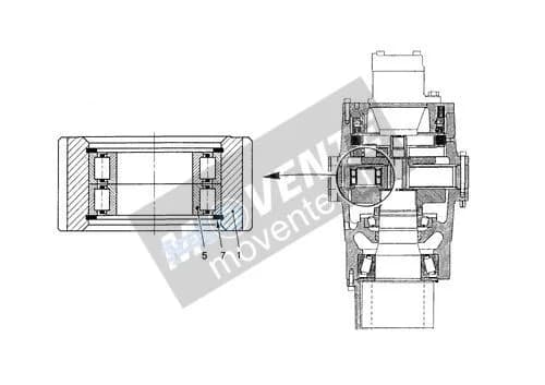Роликоподшипник с цилиндрическими роликами 7464114 Liebherr