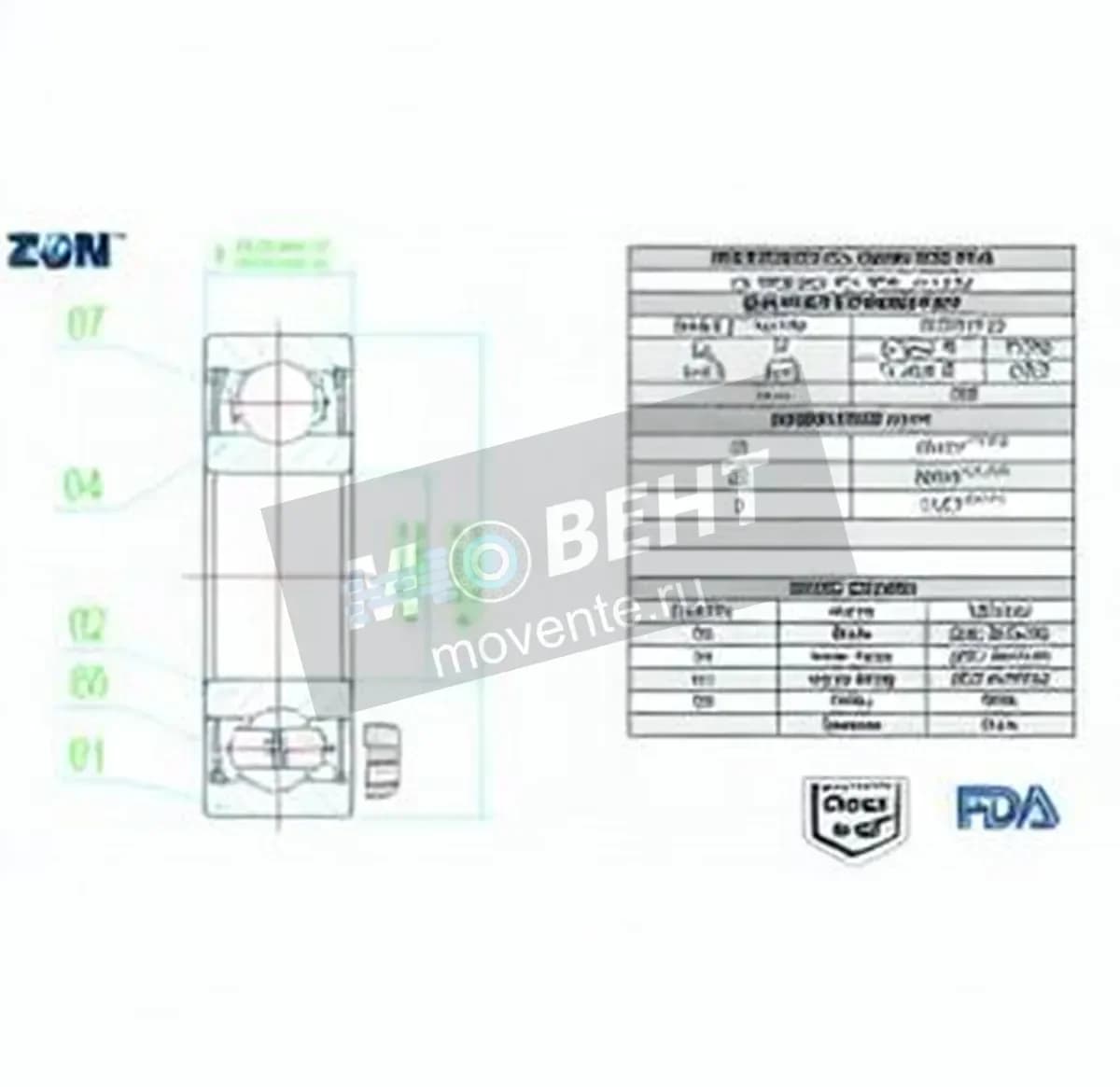 ZEN S6008-2RS-FDA-AISI420-ZEN - Image 1