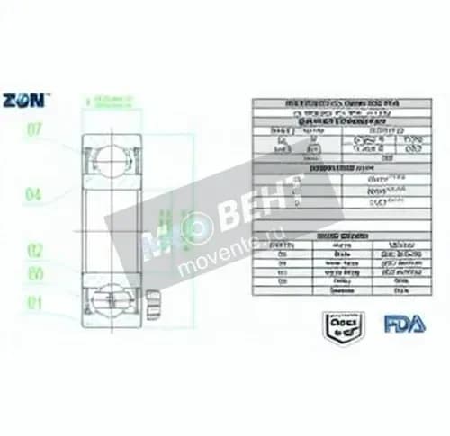 ZEN S6008-2RS-FDA-AISI420-ZEN - Image 1