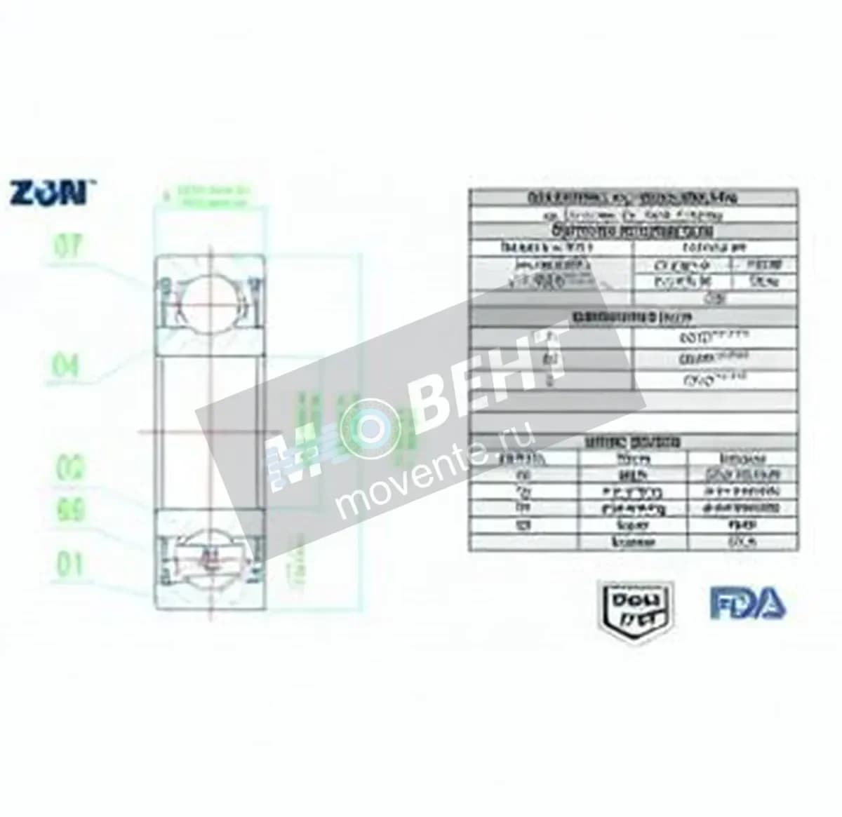 ZEN S6305-2RS-FDA-AISI420-ZEN - Image 1