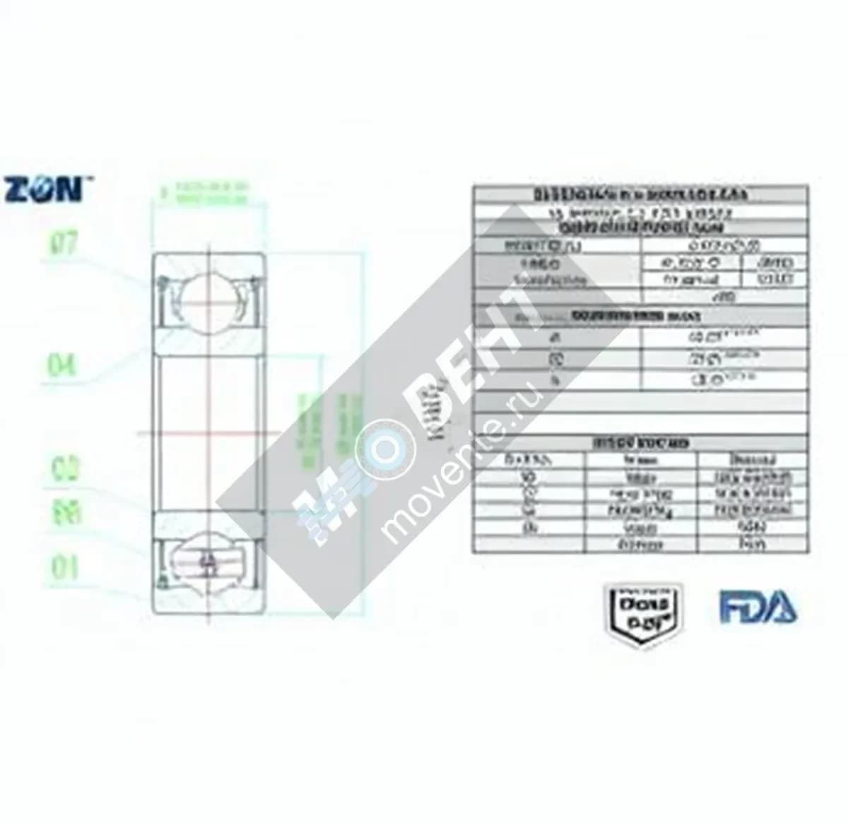 ZEN S6009-2RS-FDA-AISI420-ZEN - Image 1