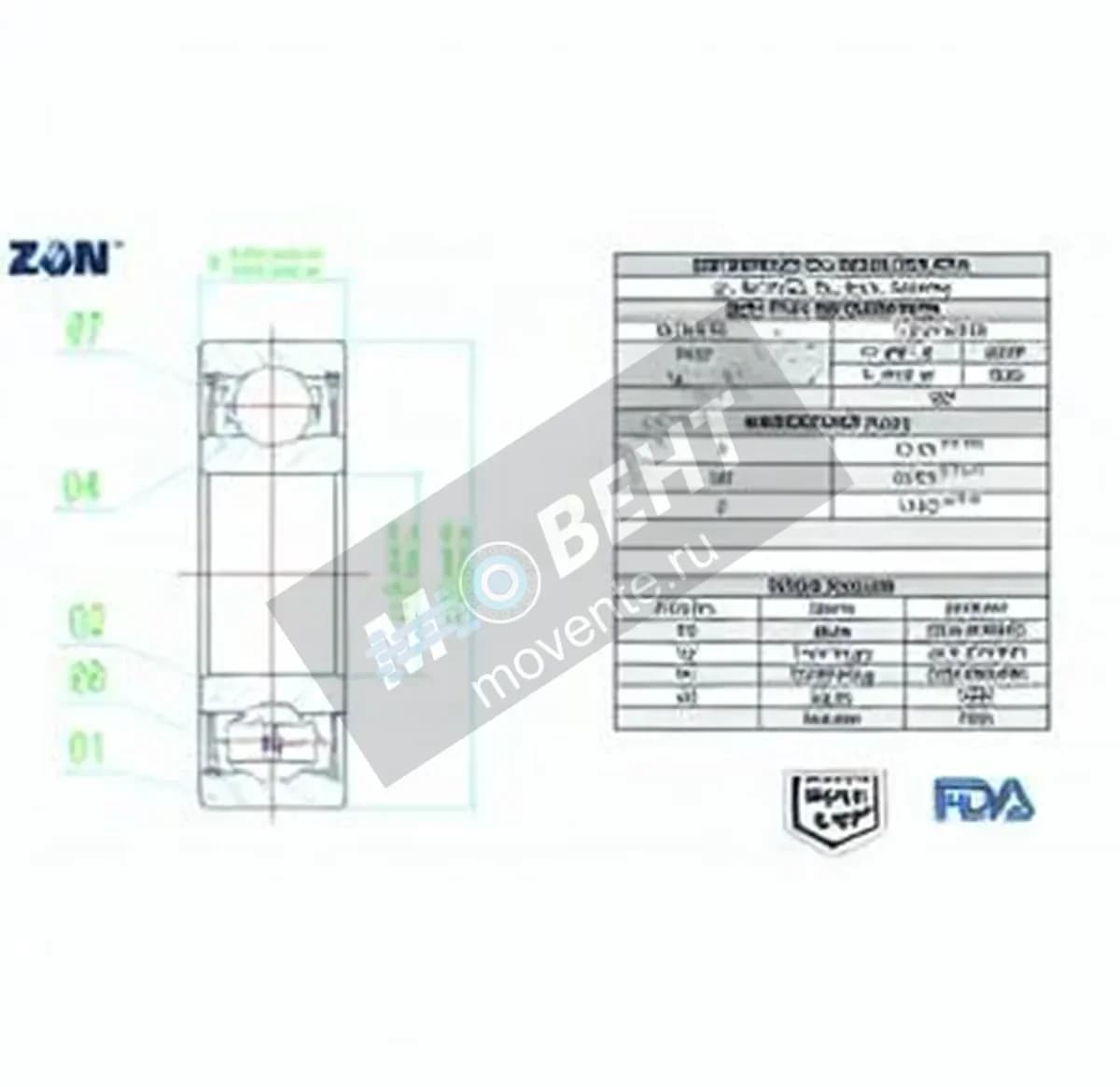 ZEN S6303-2RS-FDA-AISI420-ZEN - Image 1