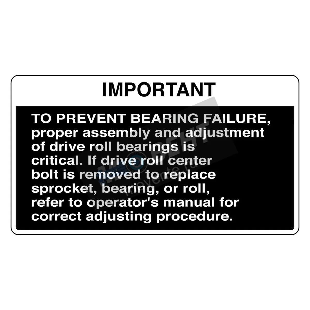 E131751: Наклейка подшипникового узла ведущего ролика