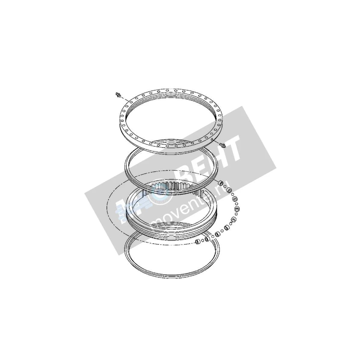 9129521EX: Восстановленный Поворотный подшипник