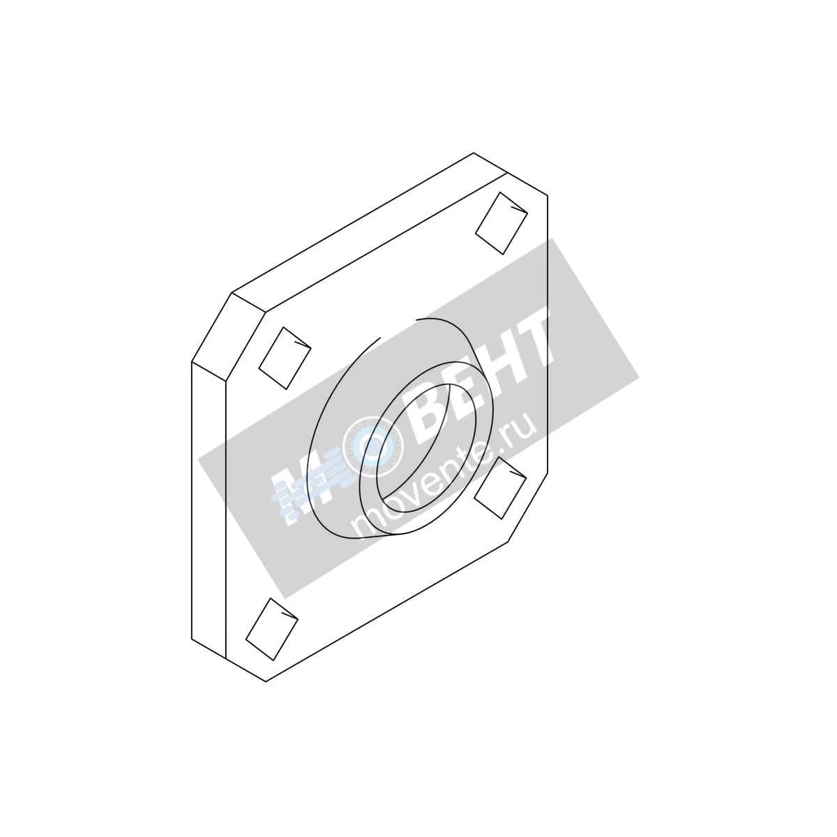 H113626: Четырехболтовый фланцевый корпус подшипника