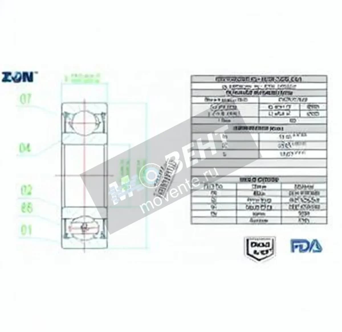 ZEN S6301-2RS-FDA-AISI420-ZEN - Image 1