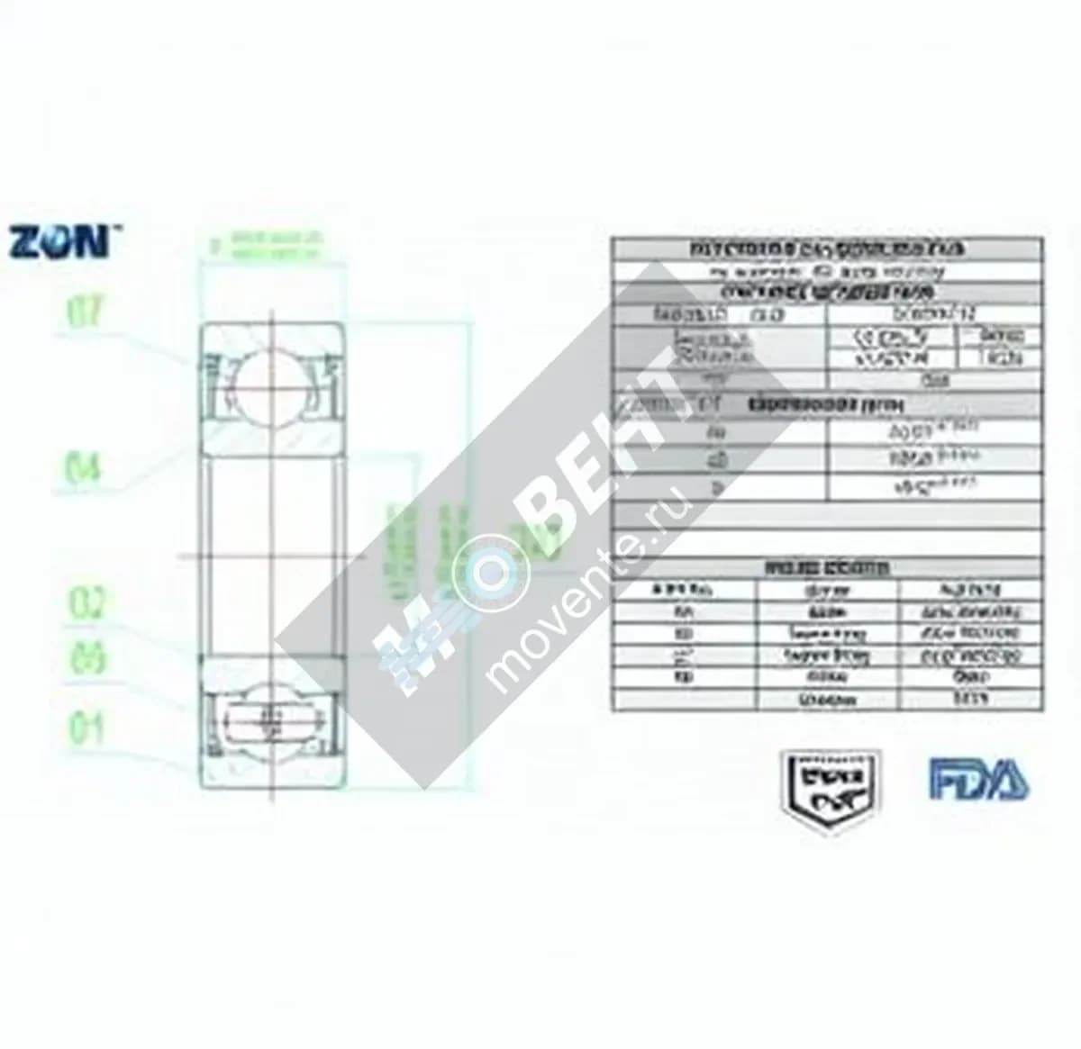 ZEN S6306-2RS-FDA-AISI420-ZEN - Image 1